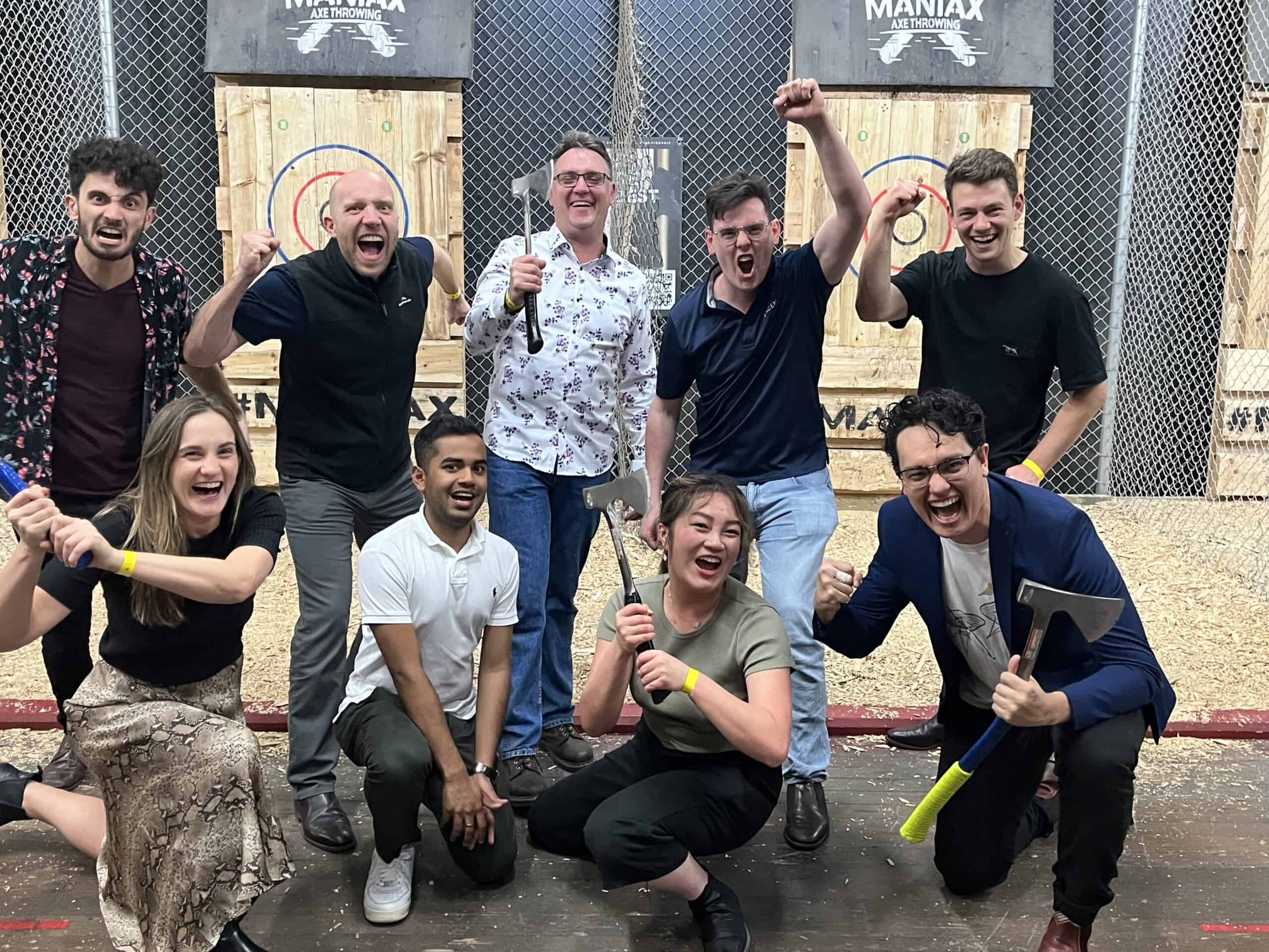 IWP team photo axe throwing 2022 - 2